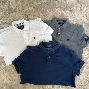 3 short sleeve collared polos
